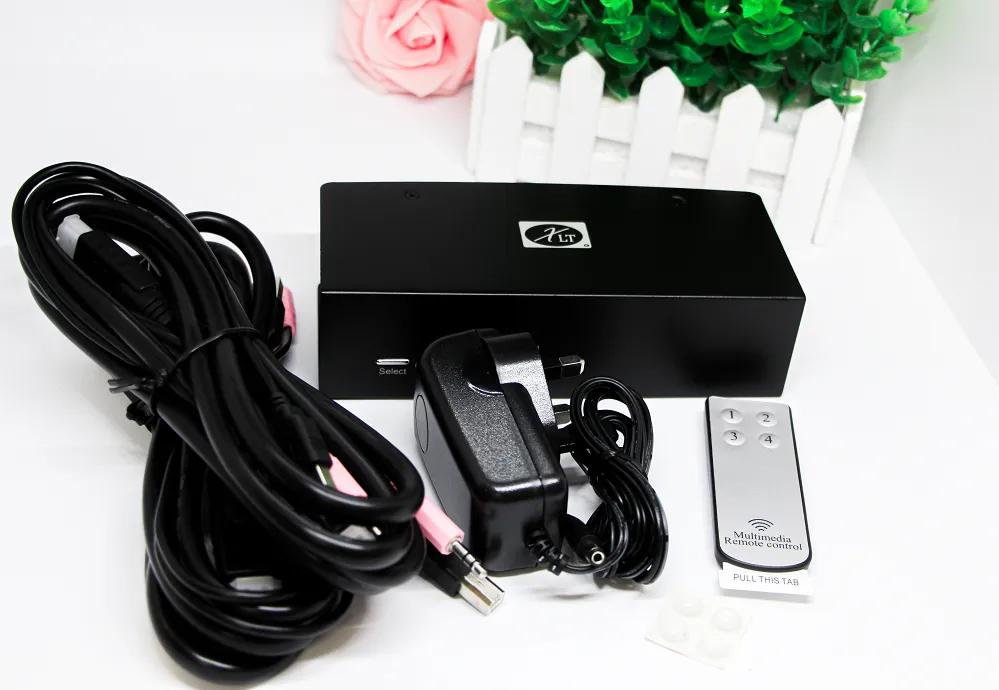 USB KVM Switch with Mic - 2 Port Dual Monitor (XTC224)