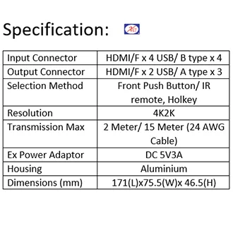 USB KVM Switch with Mic - 2 Port Dual Monitor (XTC224)