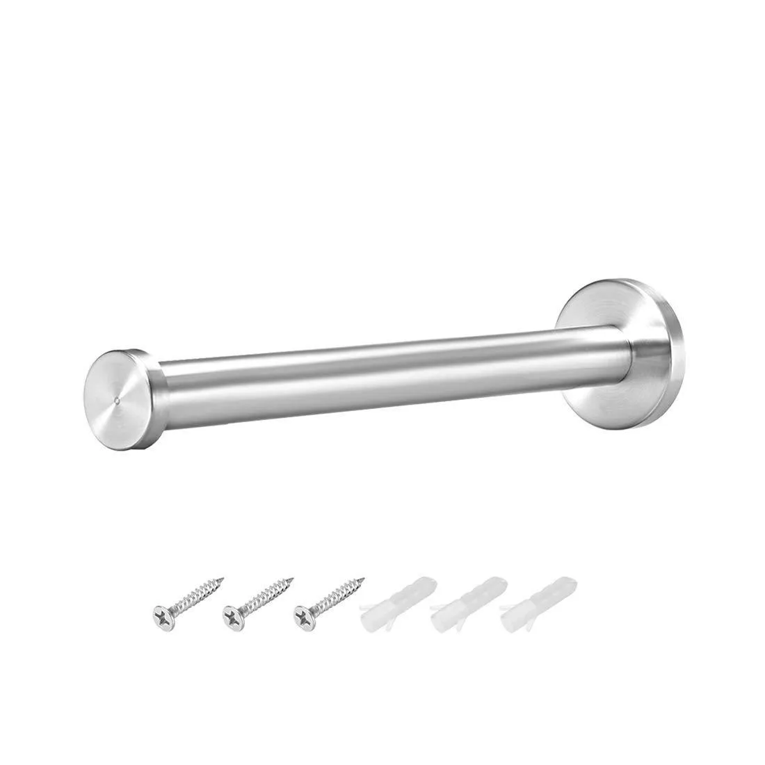 uxcell 12Pcs Wall Mounted Hook Robe Hooks Single Towel Hanger With Screws, Stainless Steel, (7.87Inch, Silver)