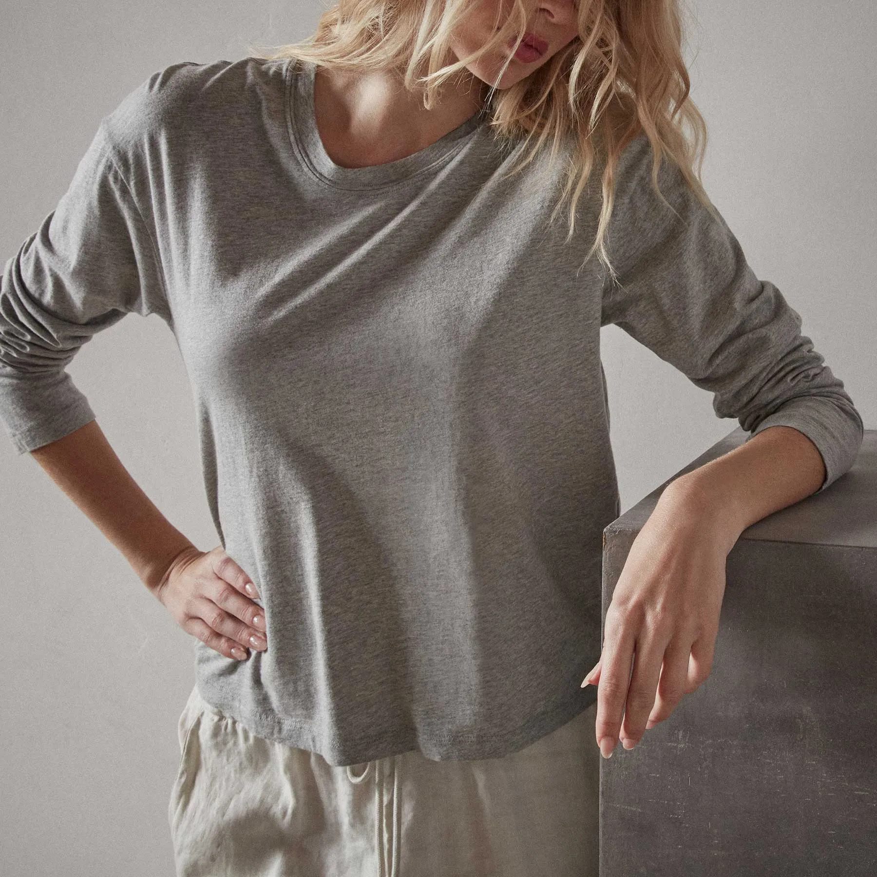 Vintage Boxy Tee - Heather Grey
