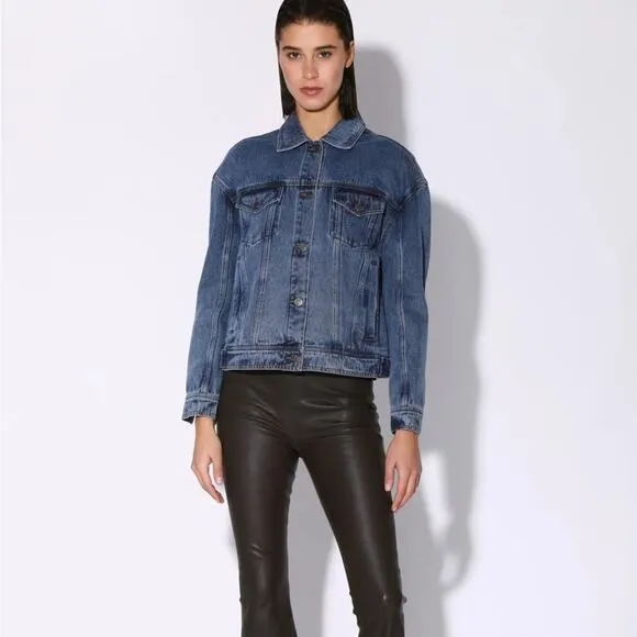 Walter Baker Shawna Denim Jean Jacket Dark Wash Size XS