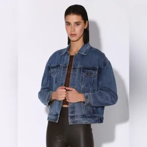 Walter Baker Shawna Denim Jean Jacket Dark Wash Size XS