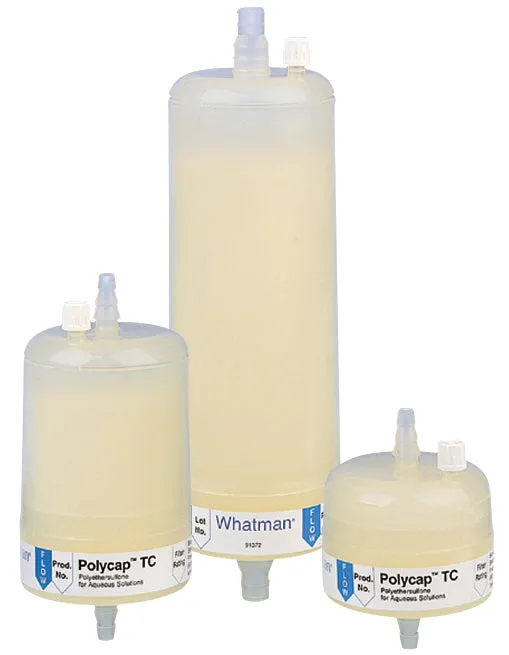 Whatman 6716-3602 Polycap TC 36 Plus Filling Bell, 0.2/0.2 micrometer Pore Size, Polyethersulfone, MNPT Inlet, SB Outlet, 1/pk