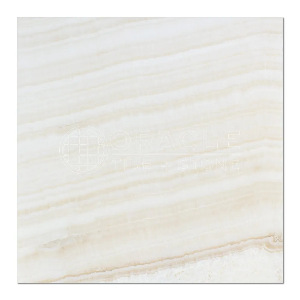White Onyx (Bianco Fantastico) 18 X 18 Field Tile, Vein-Cut, Polished (Small Sample)