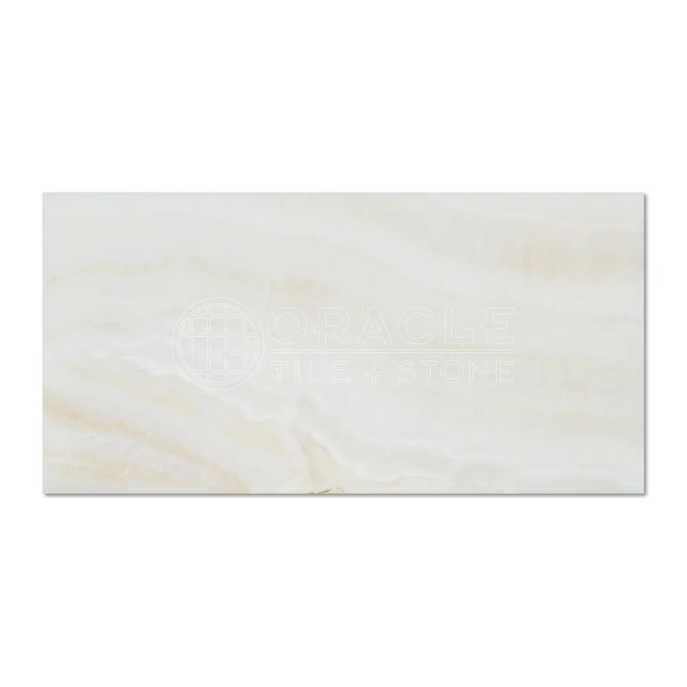 White Onyx (Bianco Fantastico) 3 X 6 Subway Brick Tile, Cross-Cut, Polished - Lot of 50 sq. ft.