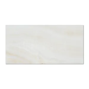 White Onyx (Bianco Fantastico) 3 X 6 Subway Brick Tile, Cross-Cut, Polished - Lot of 50 sq. ft.