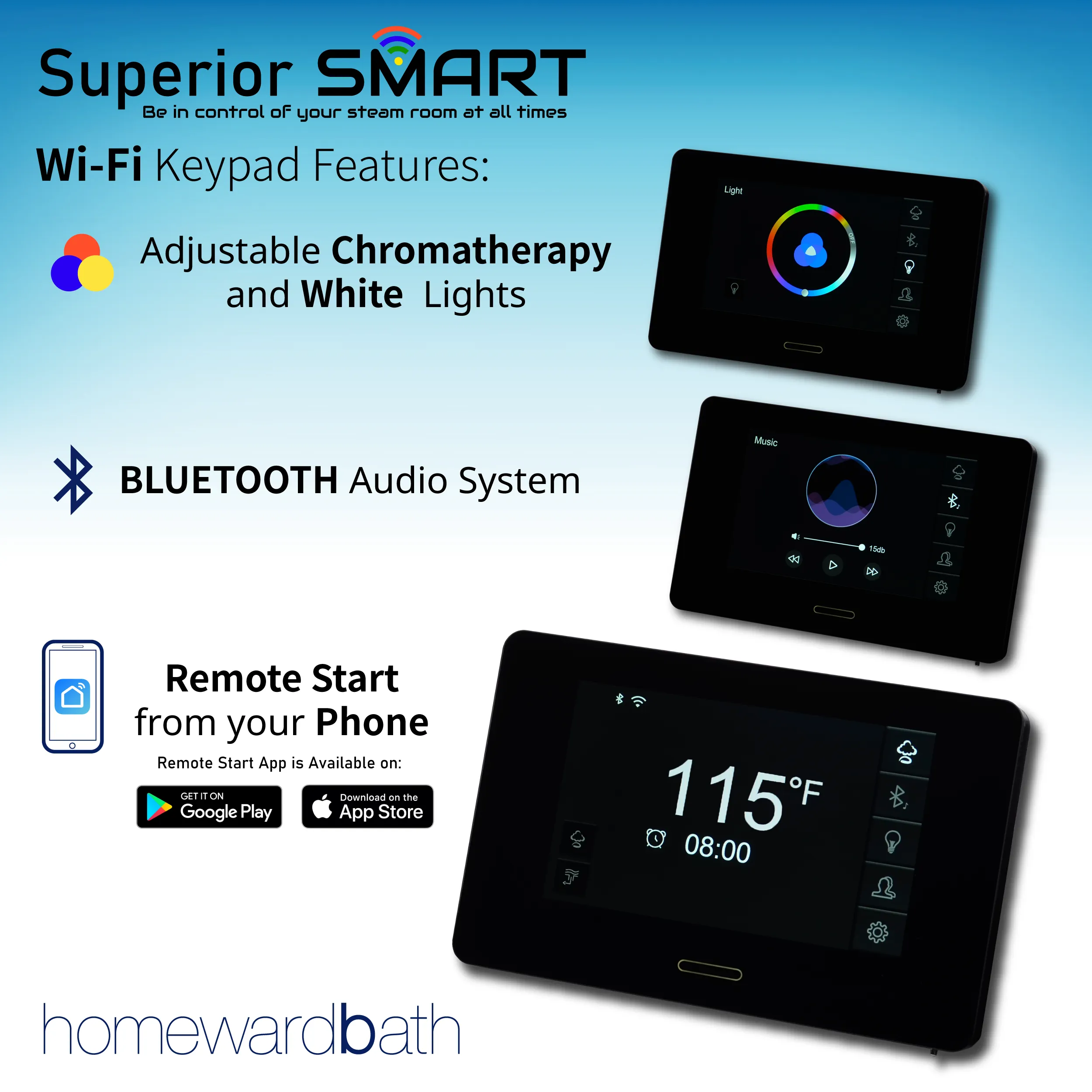 WiFi Superior SMART Steam Shower Generator Kit 6kW