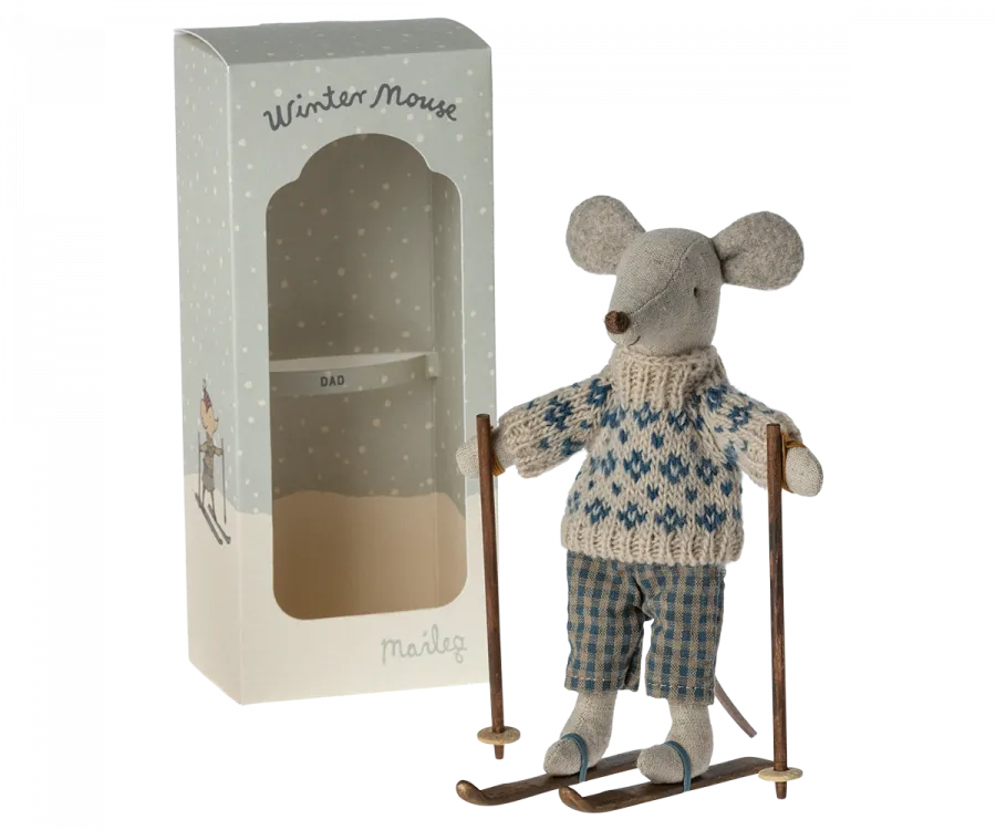 Winter Mouse with Ski Set, Dad