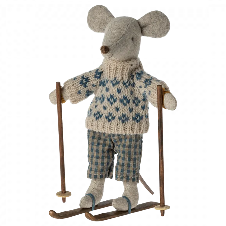 Winter Mouse with Ski Set, Dad