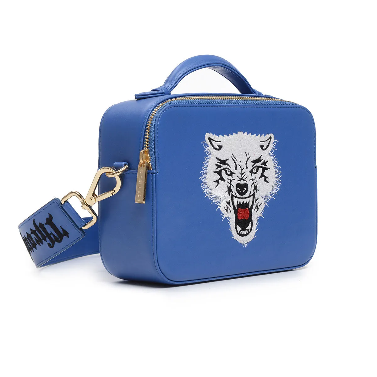 WOLF EMBROIDERED CROSSBODY BAG