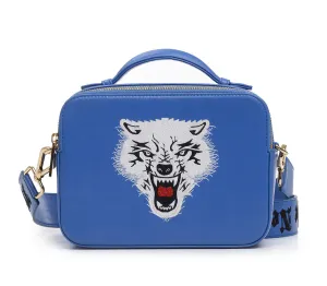 WOLF EMBROIDERED CROSSBODY BAG