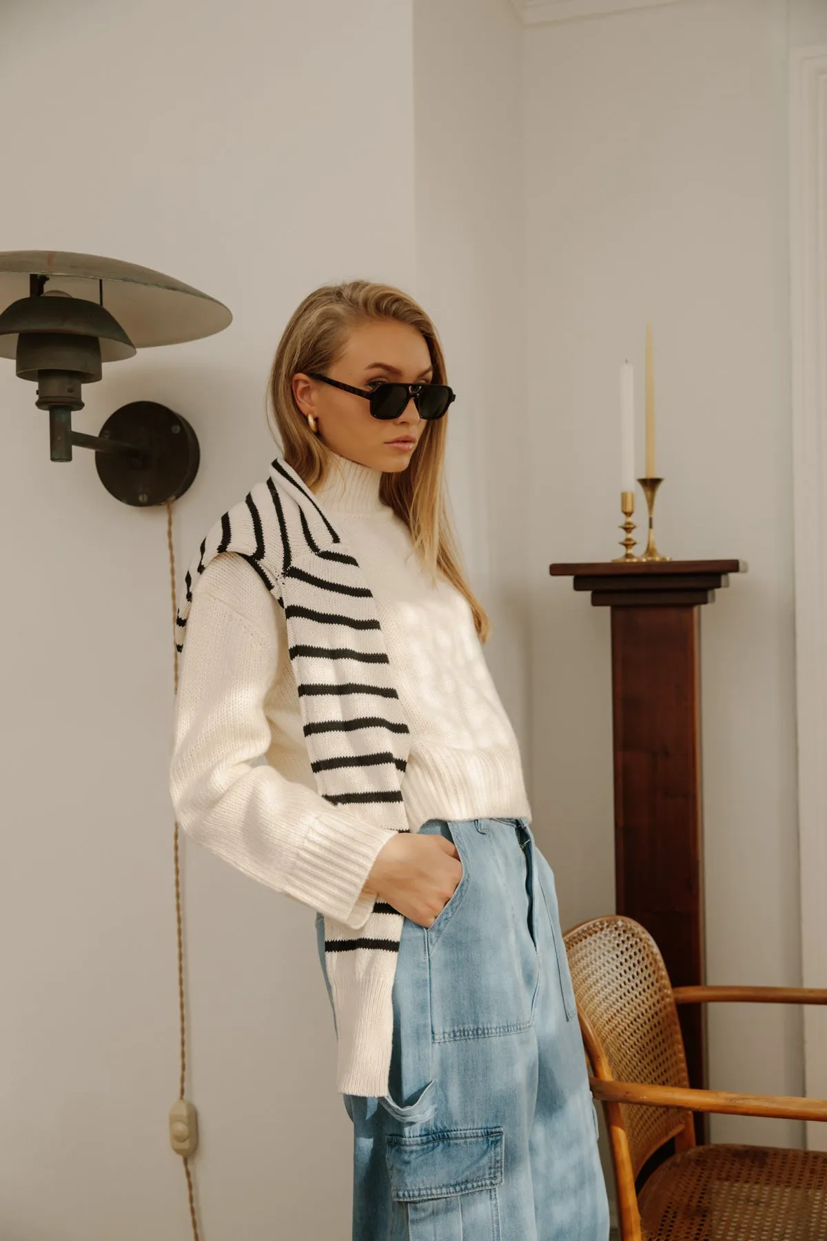 Wool Blend Mock Neck Sweater