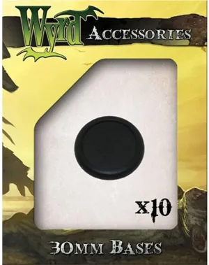 WYRD: Black Plastic 30mm Bases (10)