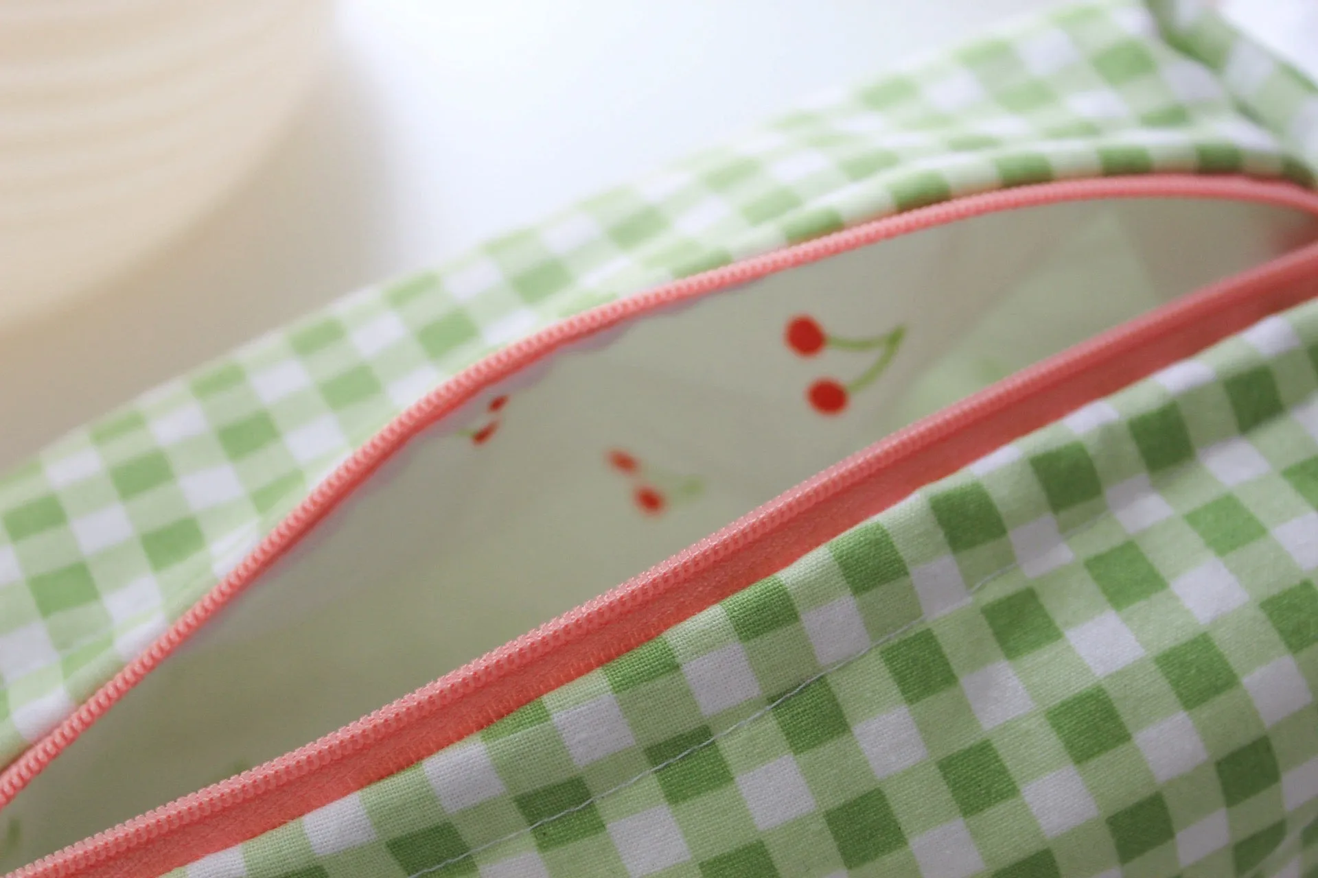 XL Boxy Pouch - Green Gingham