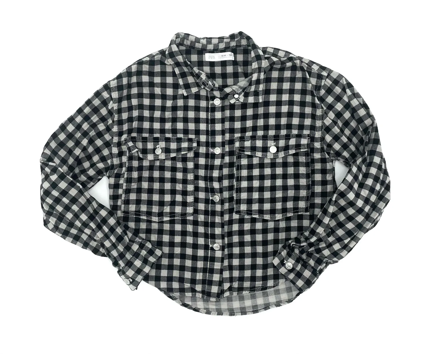 Zara boxy flannel button up - 13-14