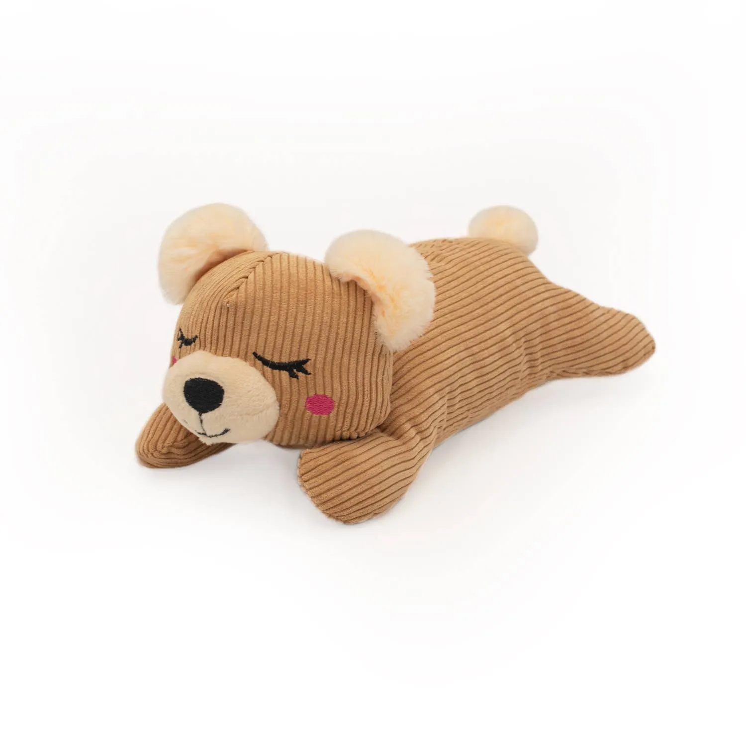 ZippyPaws - Snooziez with Shhhqueaker - Bear - Dog Toy